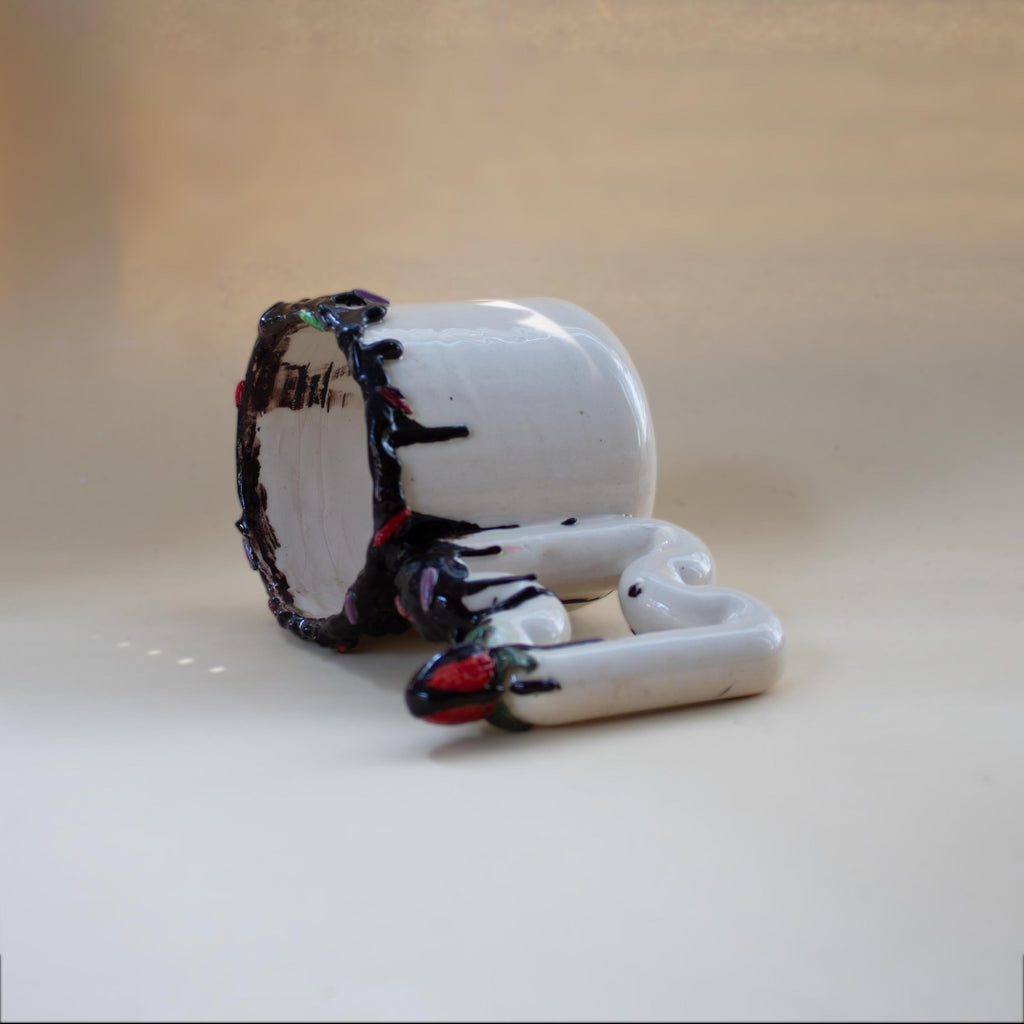 Çikolatalı çilek el yapımı porselen kupa