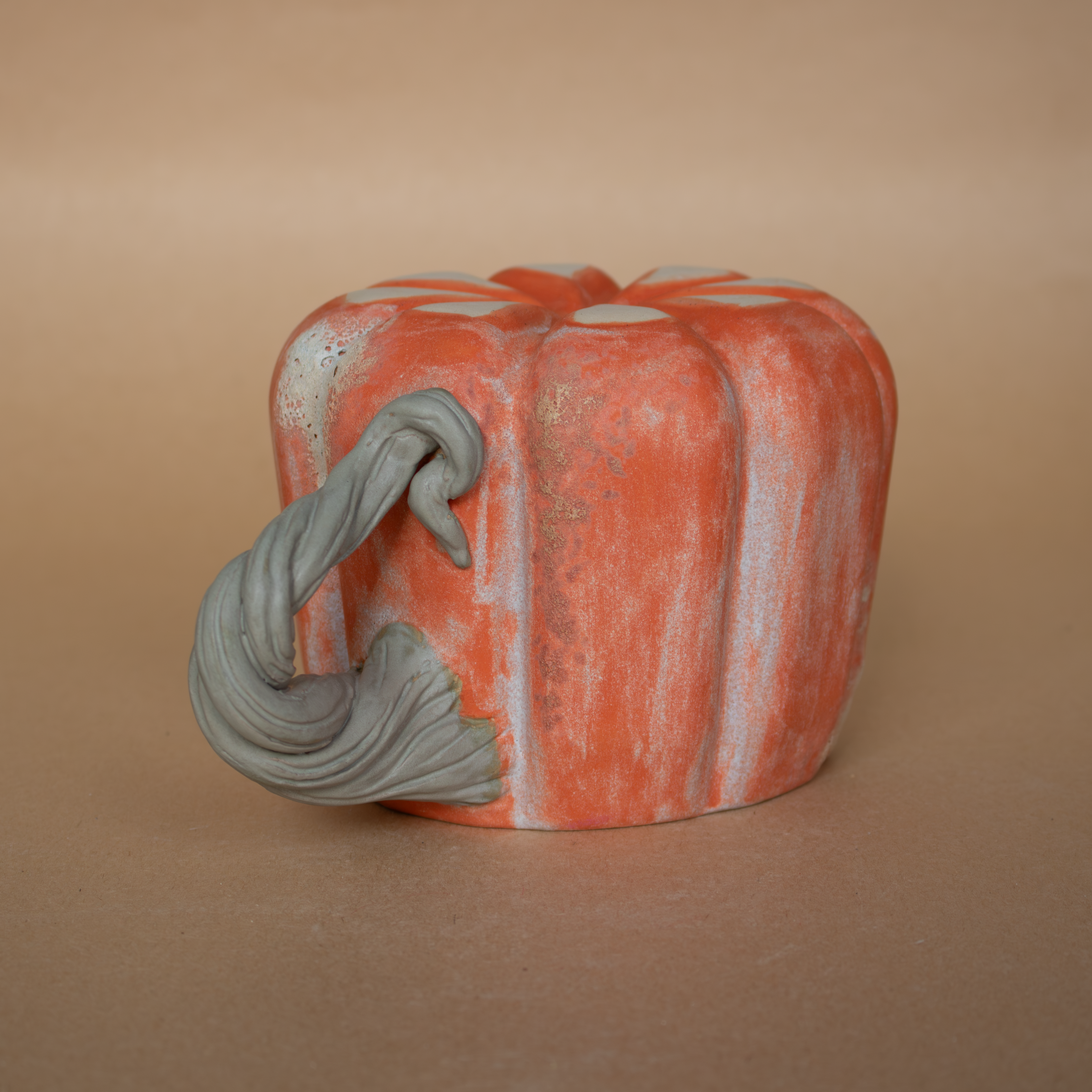 Turuncu stoneware bal kabağı kupa