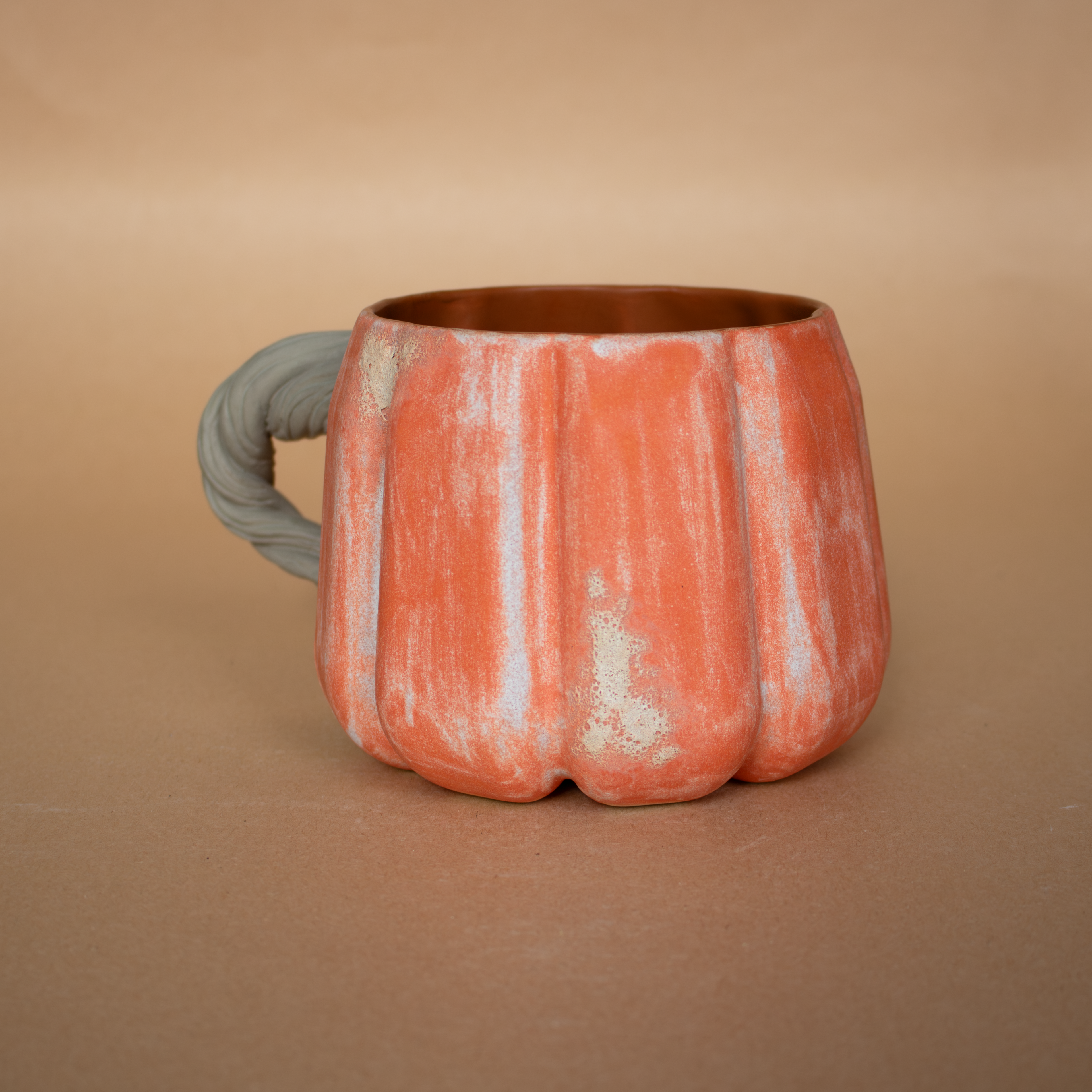 Turuncu stoneware bal kabağı kupa