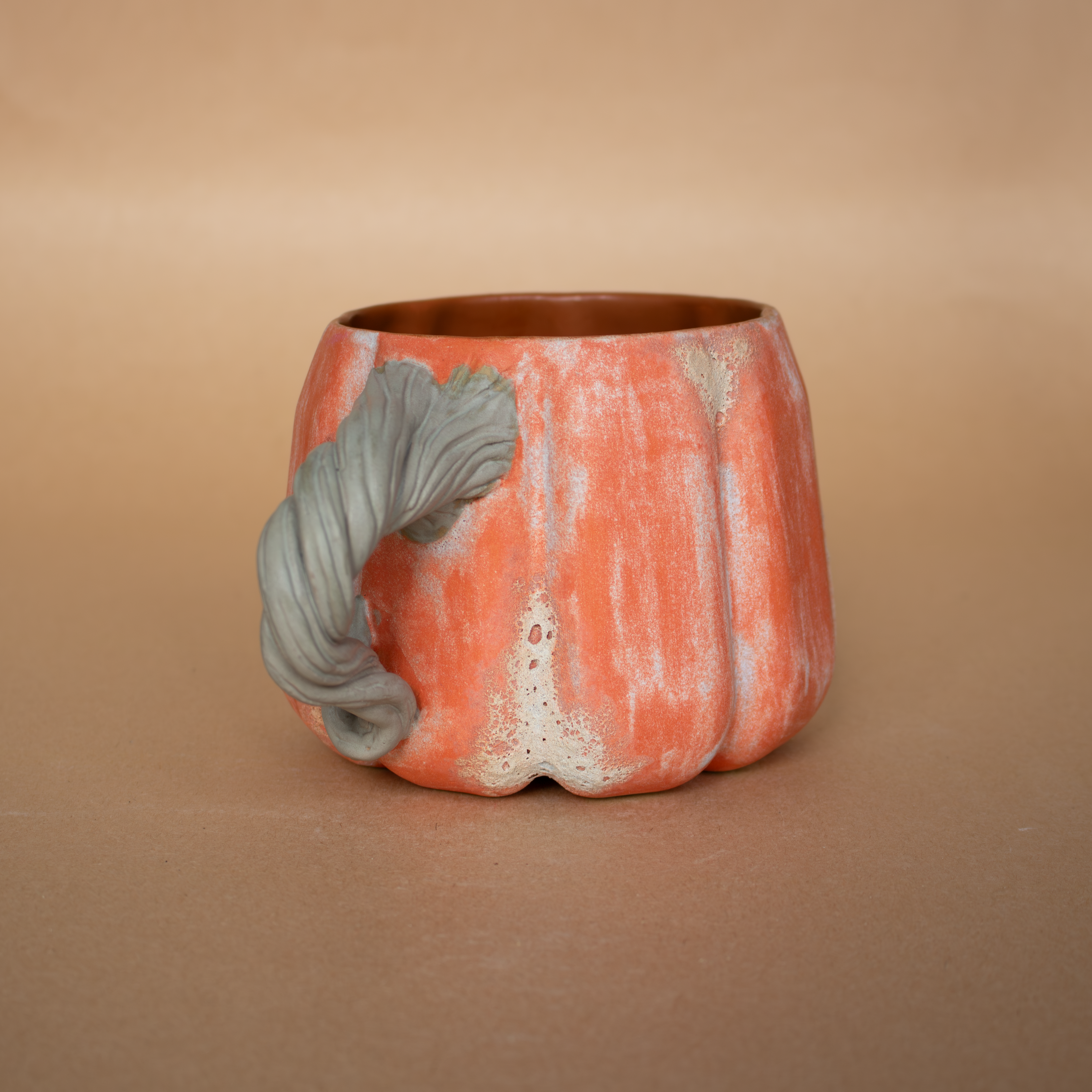 Turuncu stoneware bal kabağı kupa