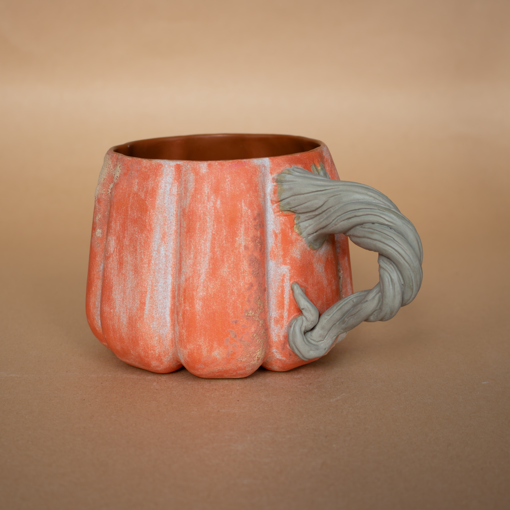 Turuncu stoneware bal kabağı kupa