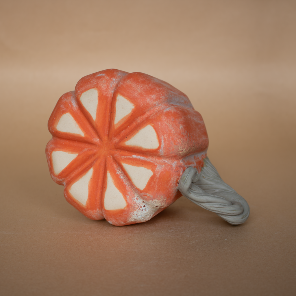 Turuncu stoneware bal kabağı kupa