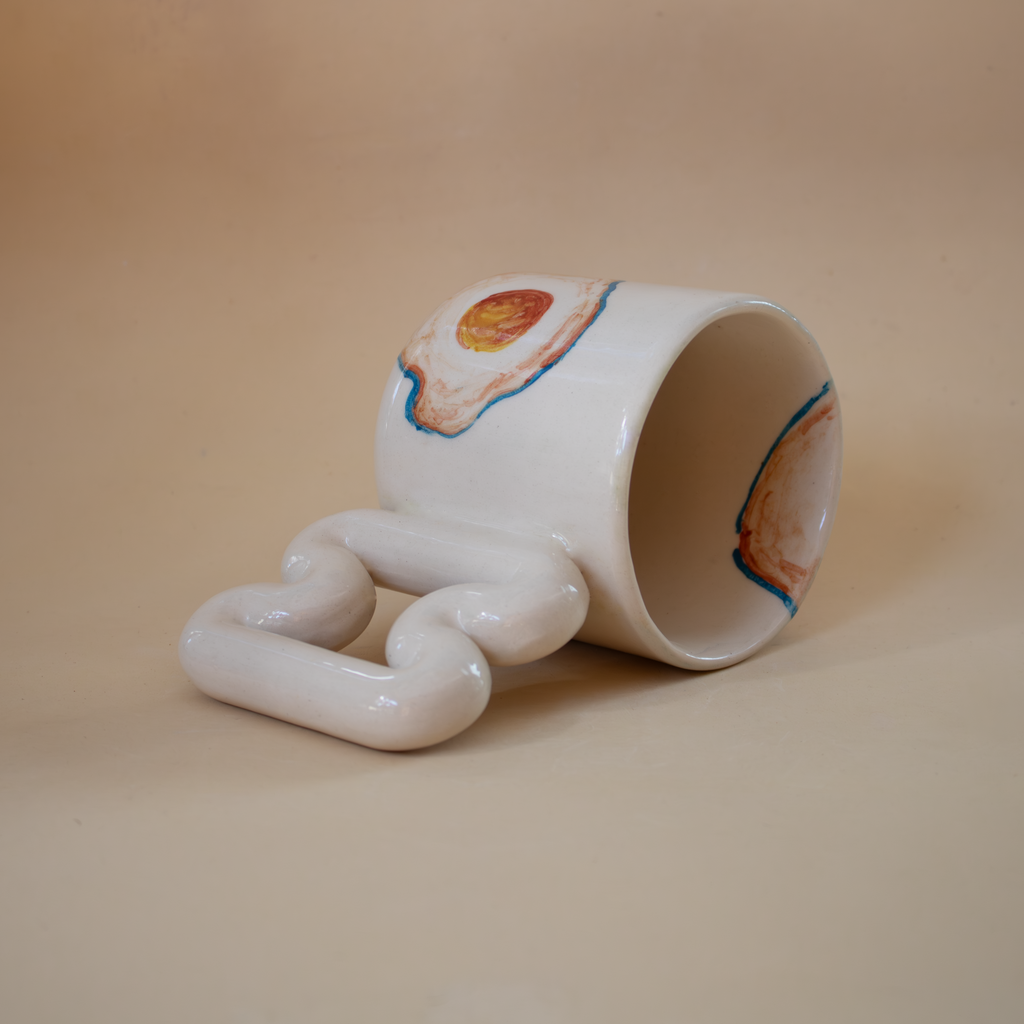 yumurta el yapımı porselen kupa