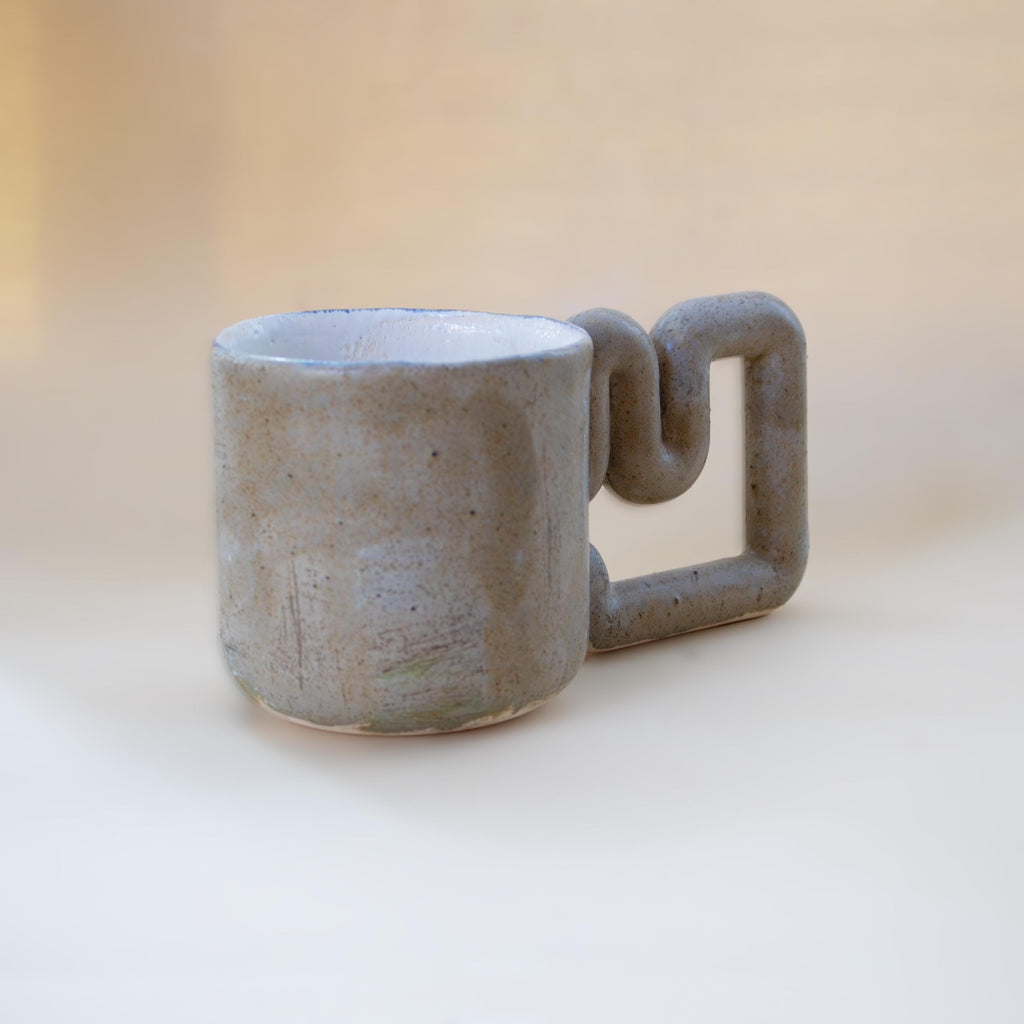 Taş desenli el yapımı porselen kupa