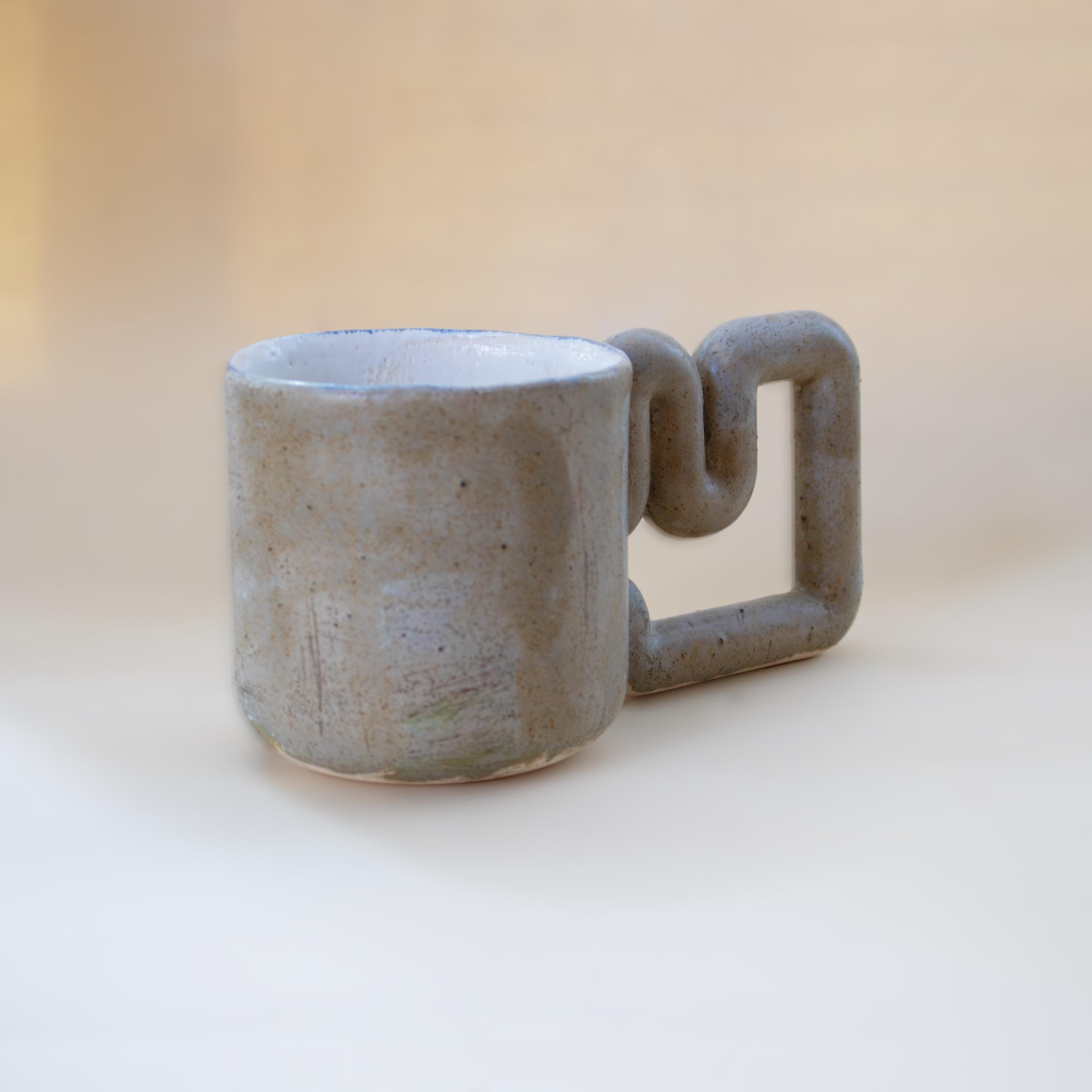 Taş desenli el yapımı porselen kupa