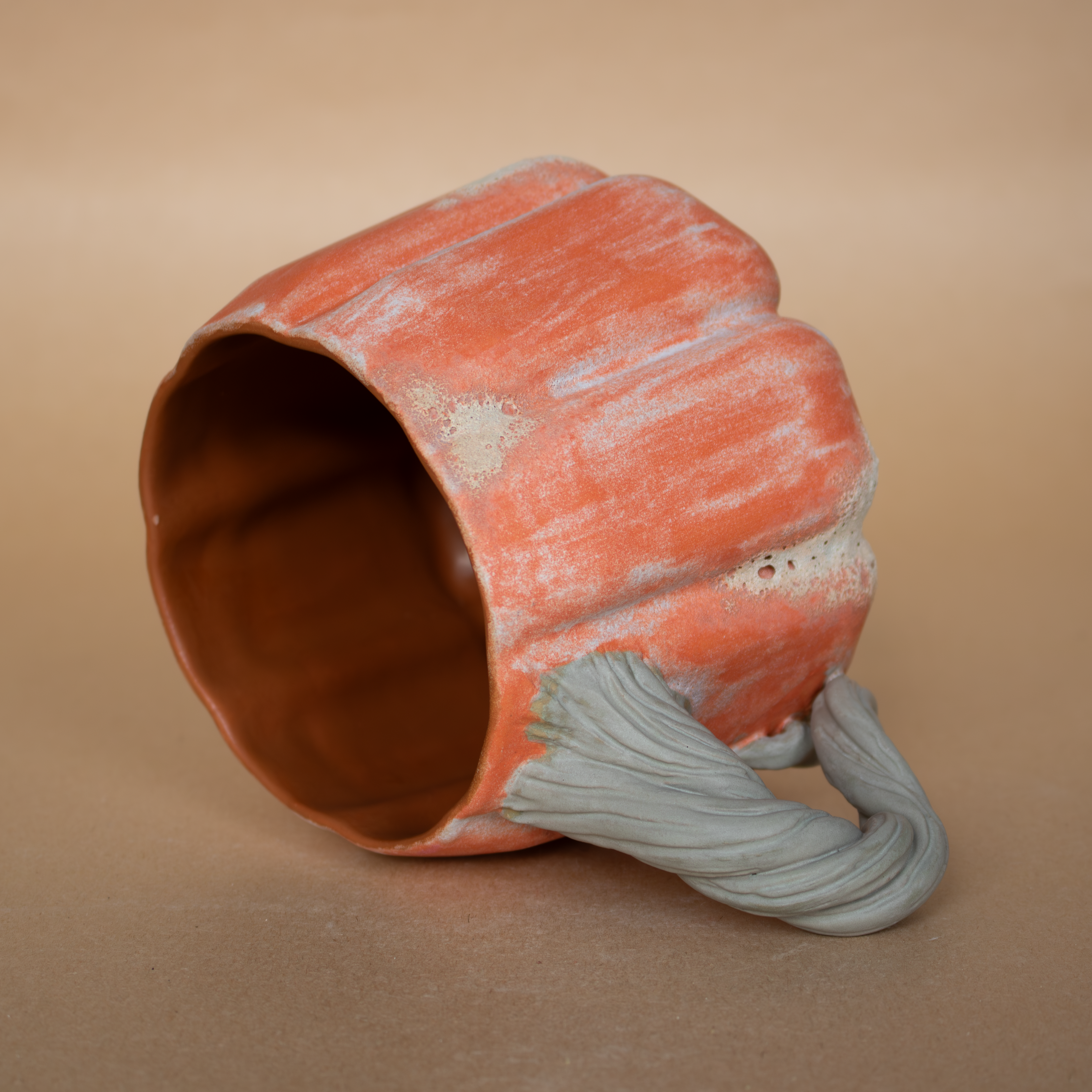 Turuncu stoneware bal kabağı kupa