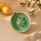 Green Porcelain Citrus Juicer, Handmade Lemon Reamer with Pour Spout