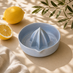 Light Blue Porcelain Citrus Juicer, Handmade Lemon Reamer with Pour Spout