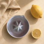 Light Blue Porcelain Citrus Juicer, Handmade Lemon Reamer with Pour Spout