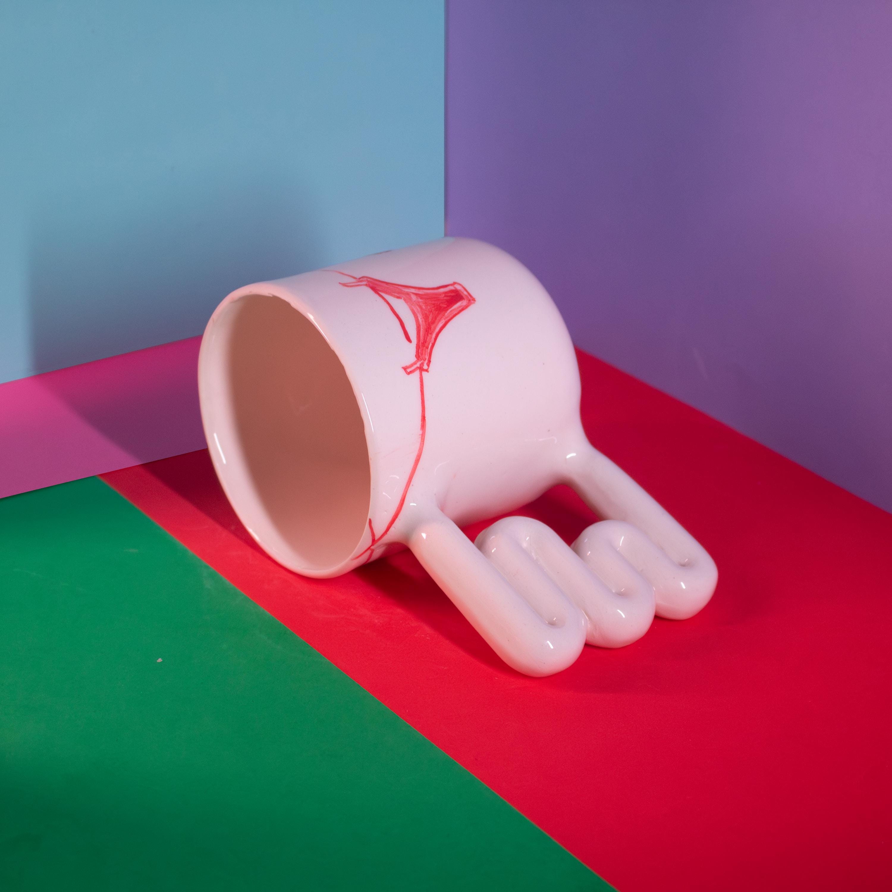 Çamaşır İpi el yapımı porselen kupa