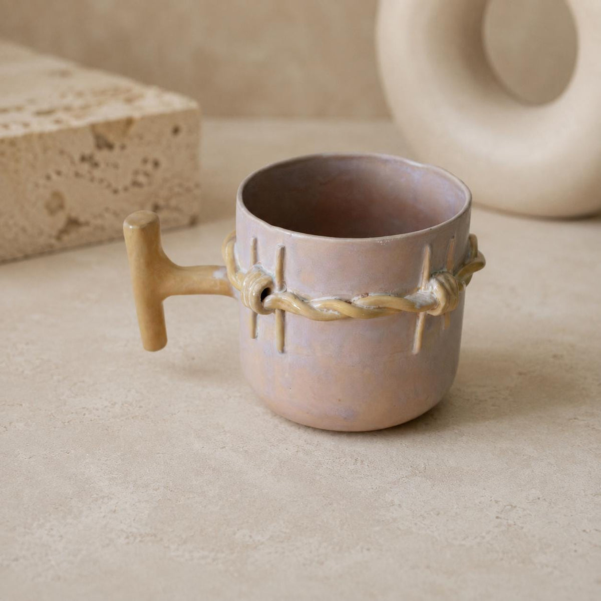 Edgy sculptural mug for a modern coffee station