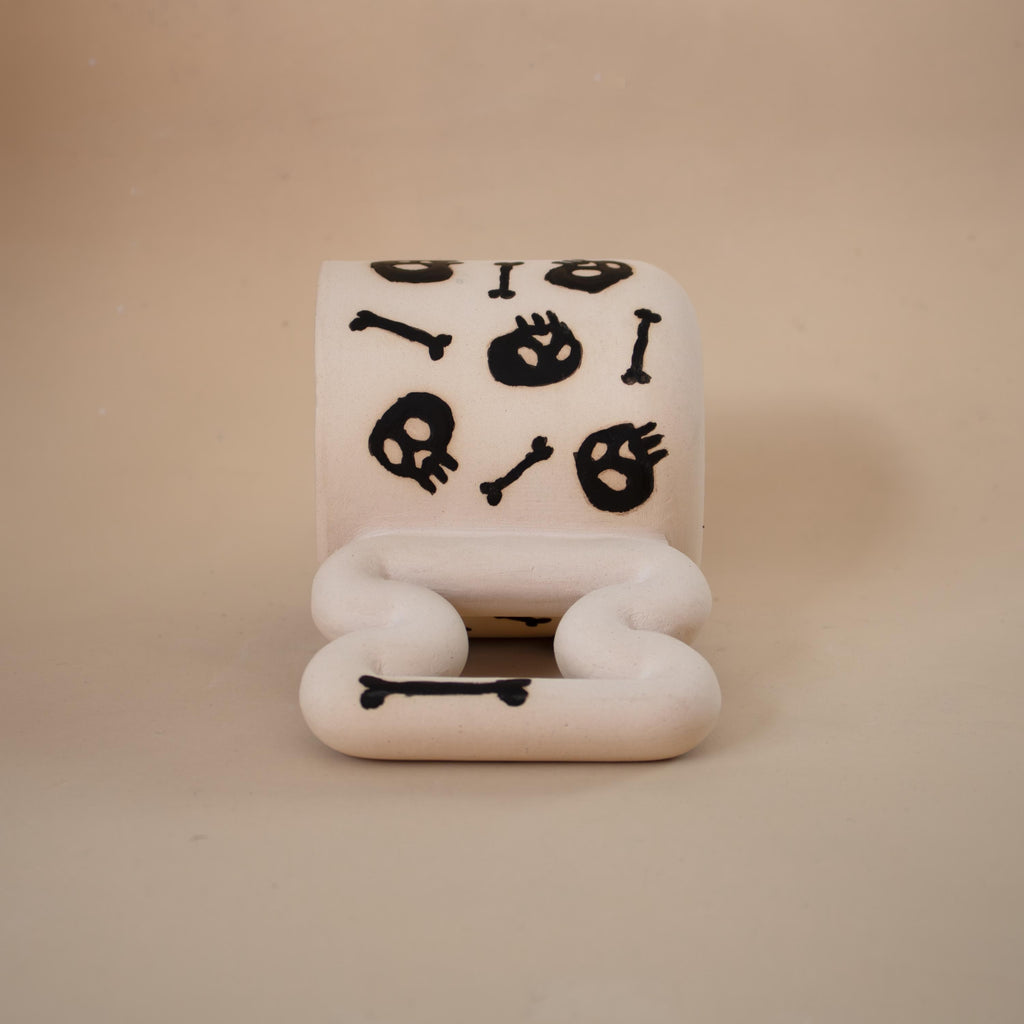 Spooky skull el yapımı porselen kupa