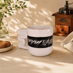Black and white modern art coffee cup