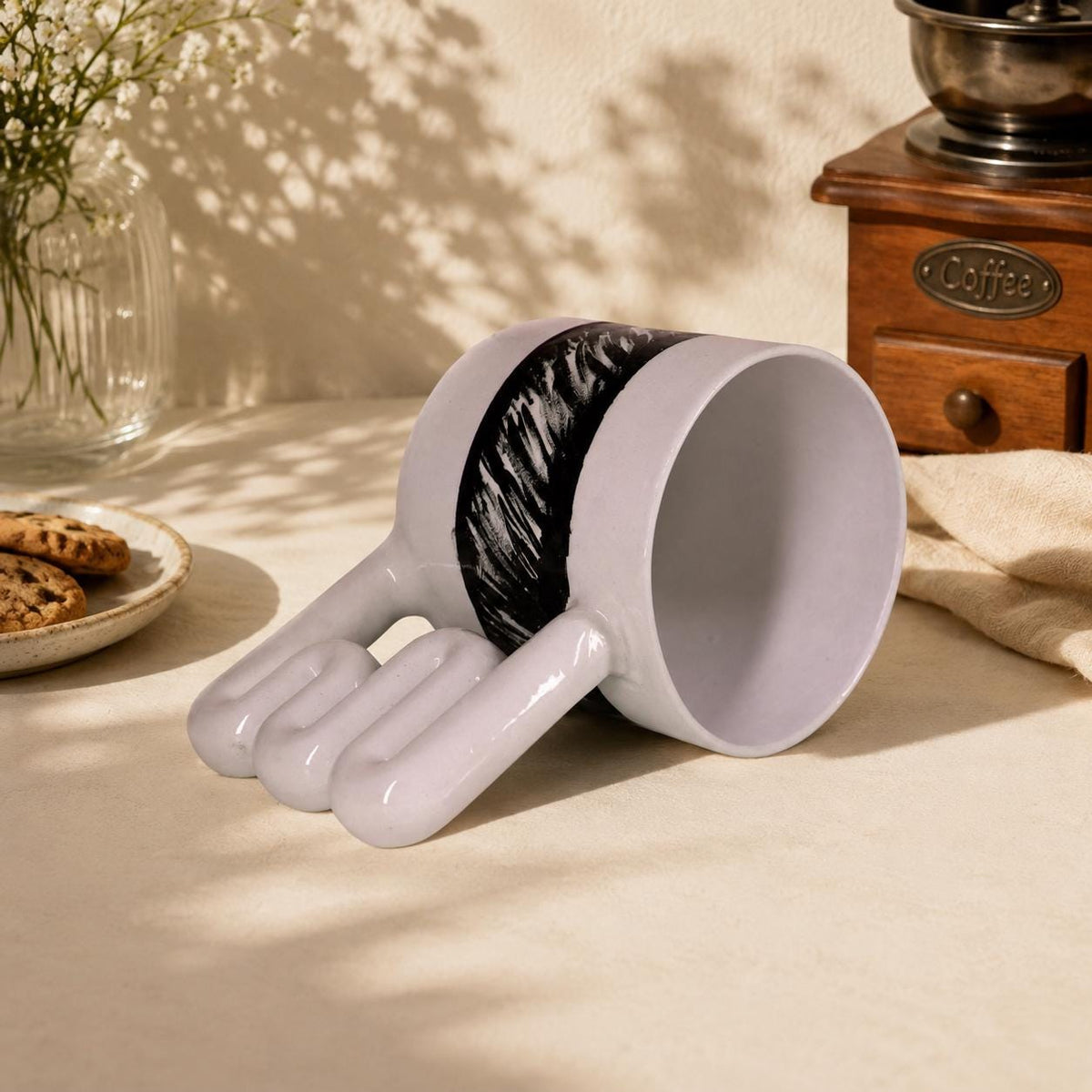 Black brushstroke mug, a gift for design lovers