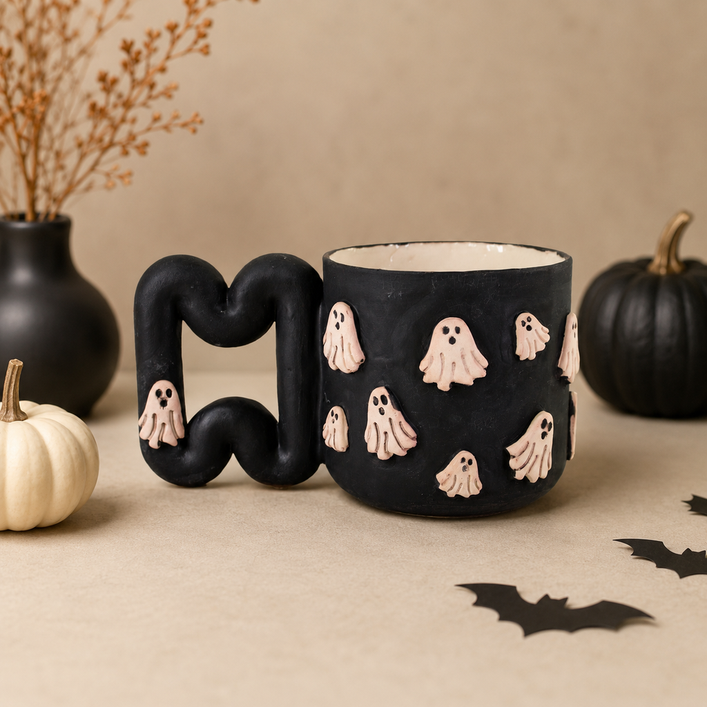 Cute spooky ghost mug for Halloween coffee