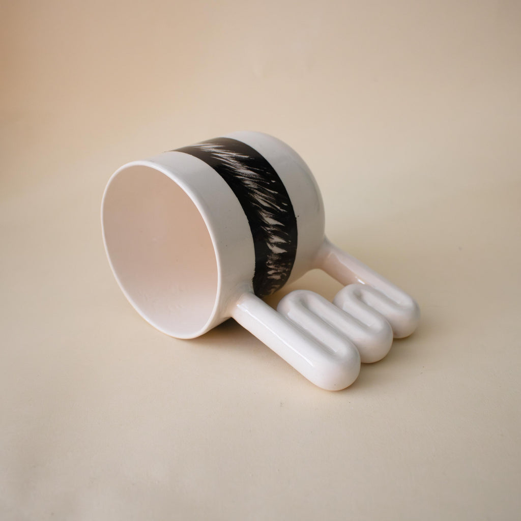 Black ink art mug, a gift for illustrators