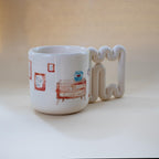 Living room illustration painted on a coffee mug