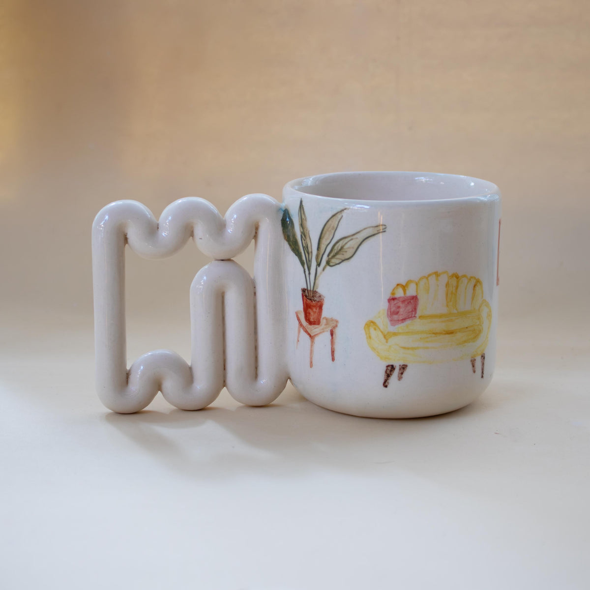 Cozy illustrated mug, a housewarming gift