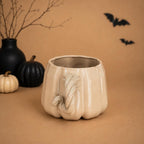 Large cream pumpkin mug holding 27 oz for lattes and soup