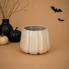 Cozy autumn coffee mug shaped like a pumpkin