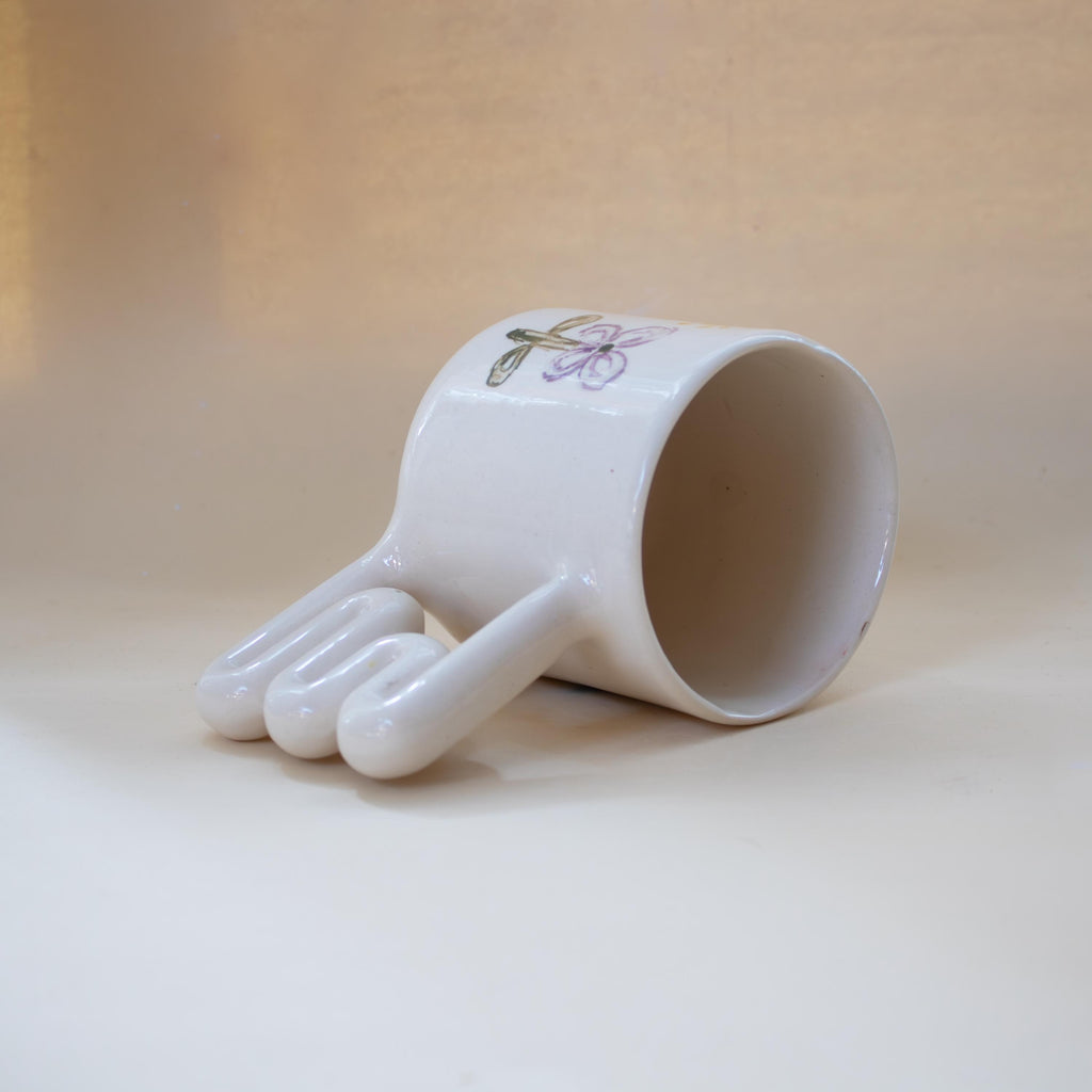 Renkli balon figürlü el yapımı porselen kupa