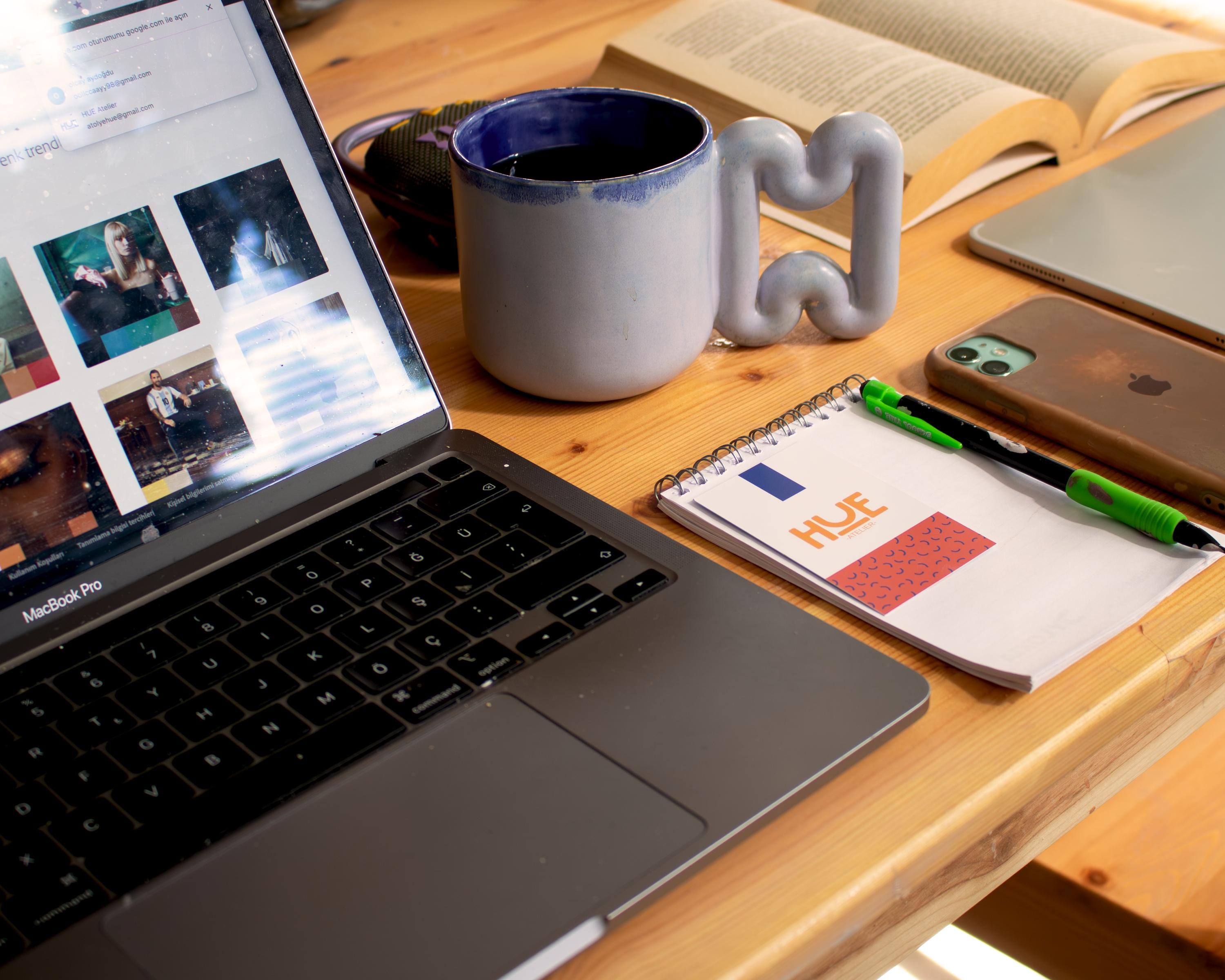 Bebek mavi el yapımı porselen kupa