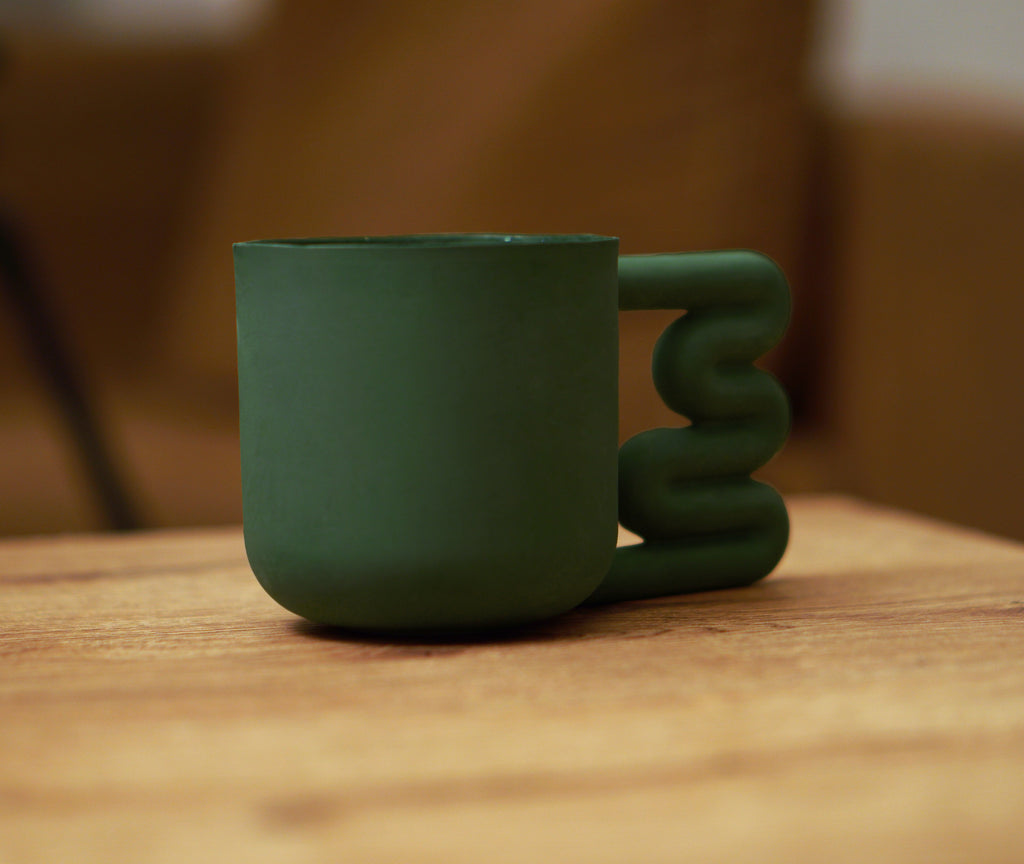 13.5 oz dark green statement mug