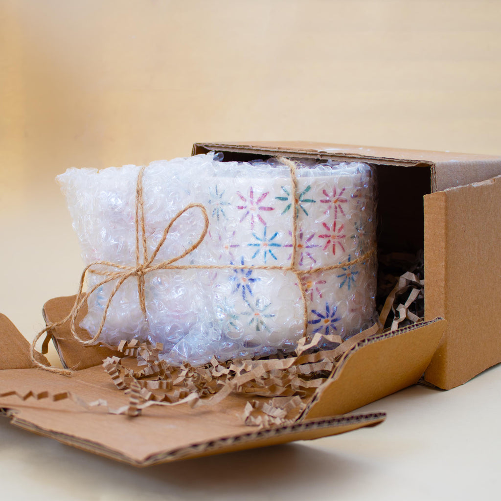 Rengarenk çiçek desenli el yapımı porselen kupa