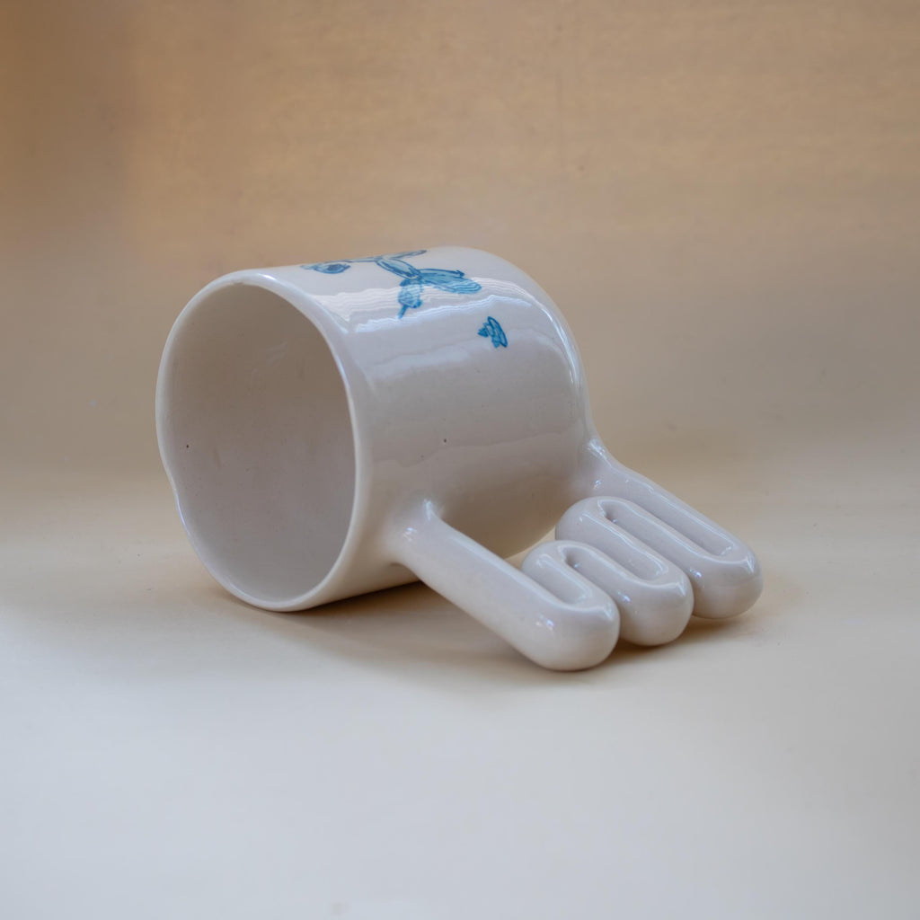 Renkli balon figürlü el yapımı porselen kupa