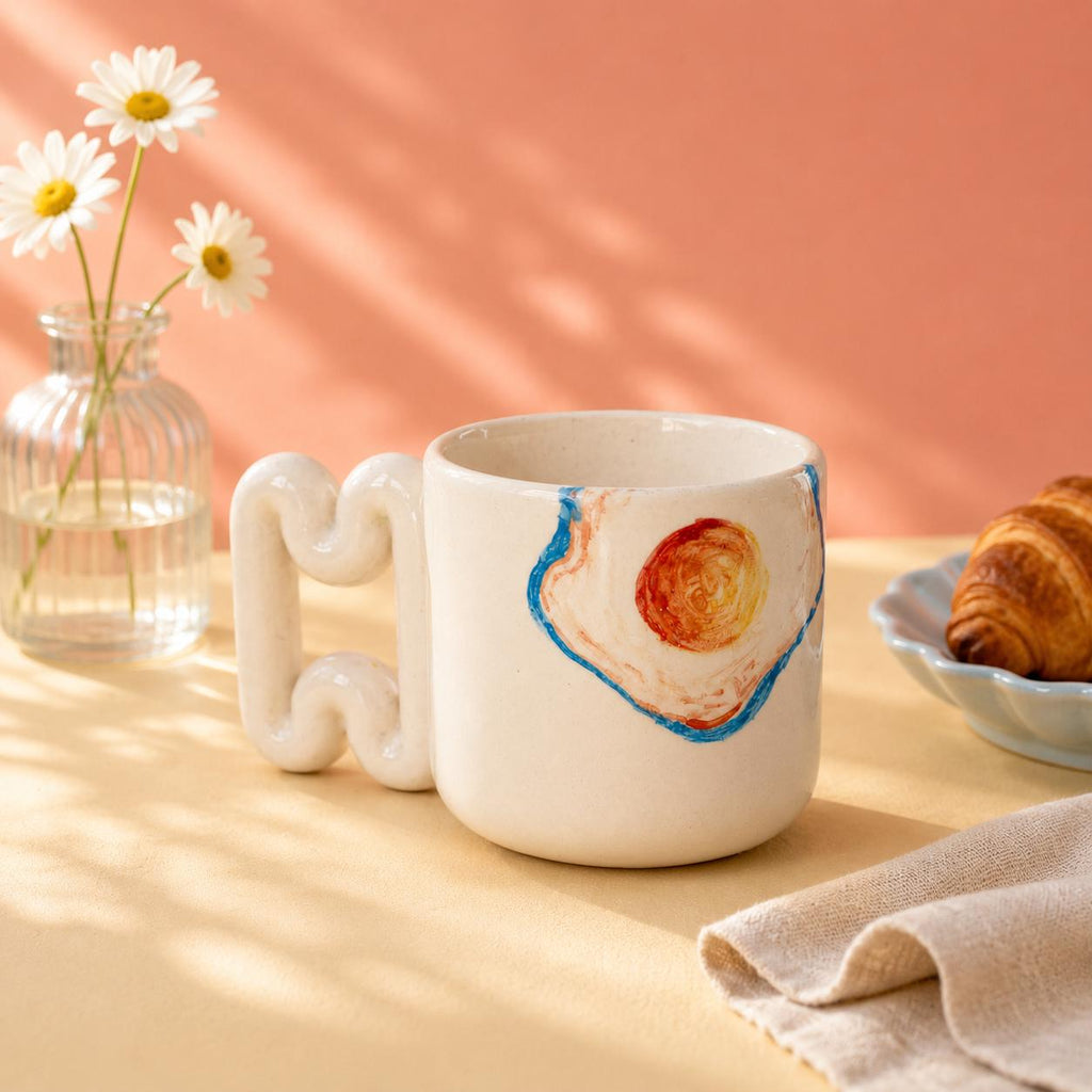 Playful brunch mug for coffee and tea