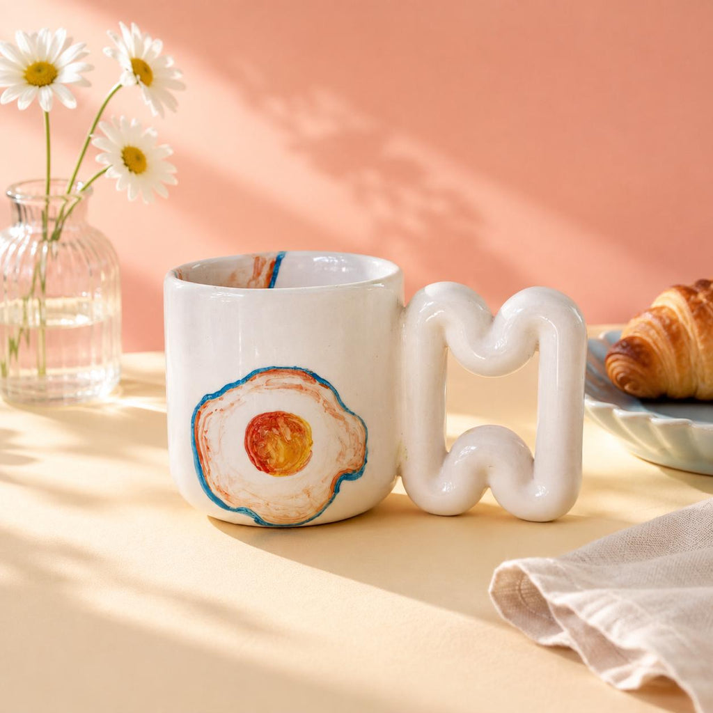 13.5 oz fried egg mug, a gift for foodies