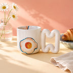 13.5 oz fried egg mug, a gift for foodies