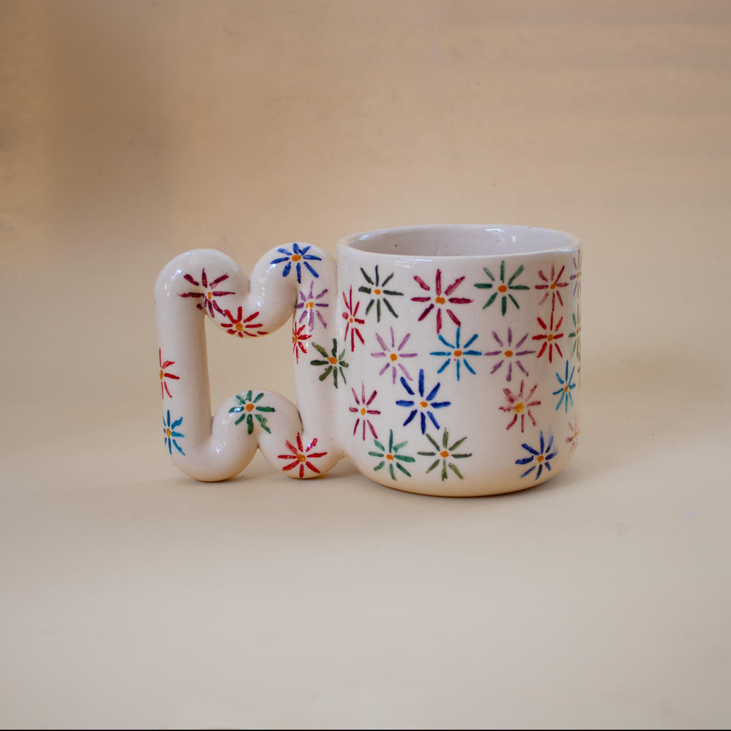 Floral mug, a gift for flower lovers