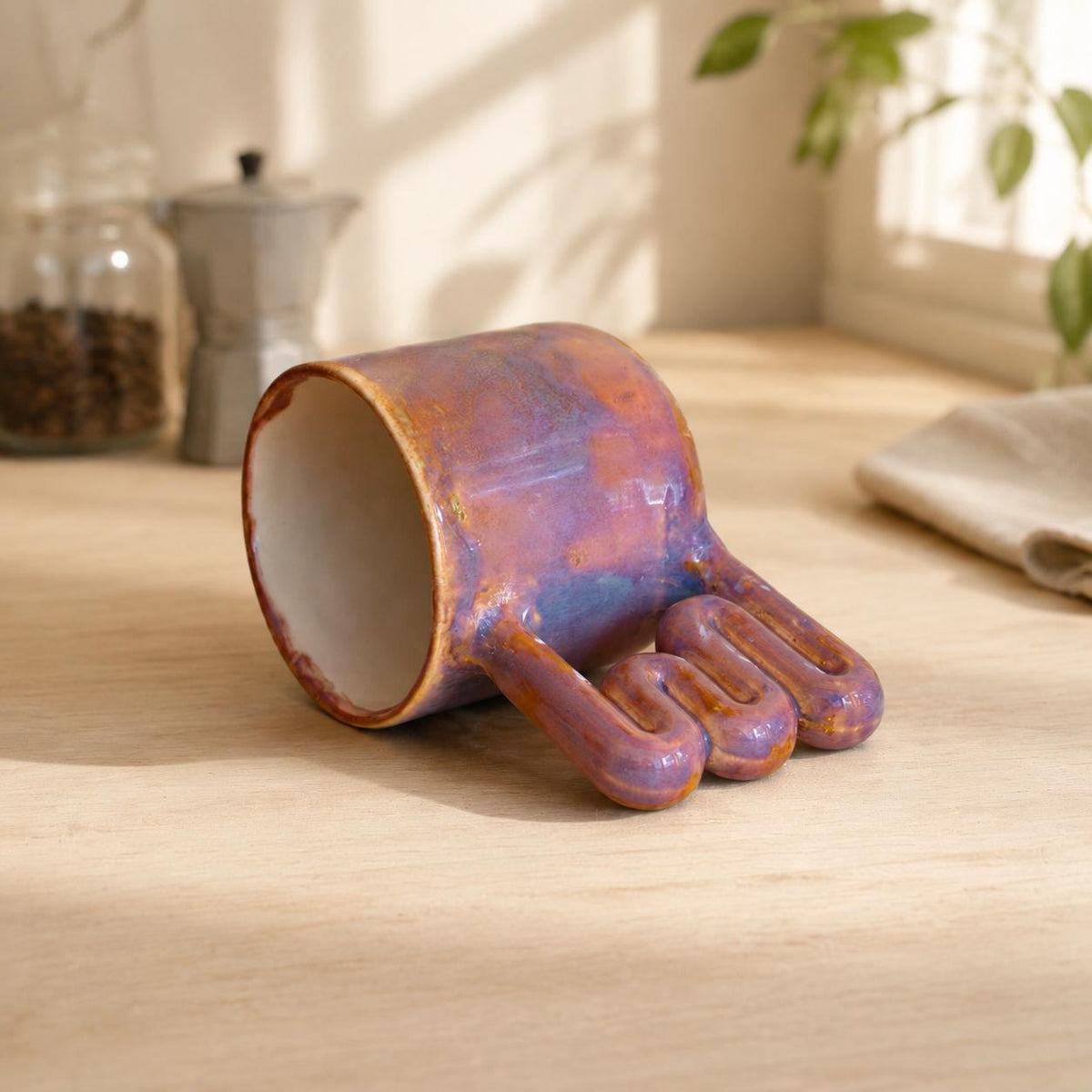 Dreamy purple handmade mug, a painterly gift