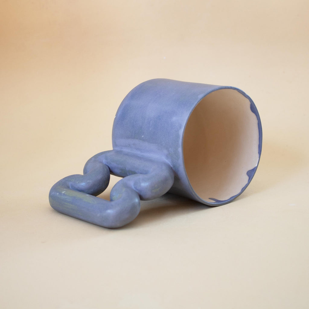 Deep blue porcelain coffee cup