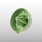 Green Porcelain Citrus Juicer, Handmade Lemon Reamer with Pour Spout